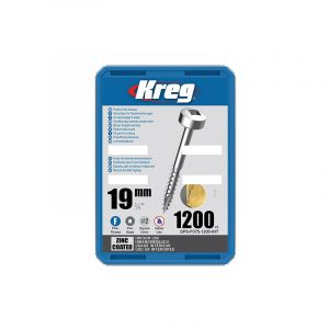 Kreg 1200 vis galvanisés - 6 x 19 mm - filetage fin - Maxi-Loc carré