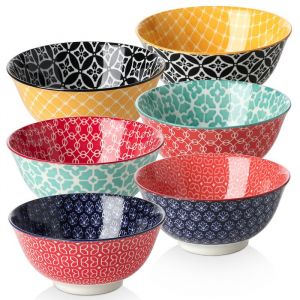 DOWAN Bols à céréales en porcelaine, ensemble de 6