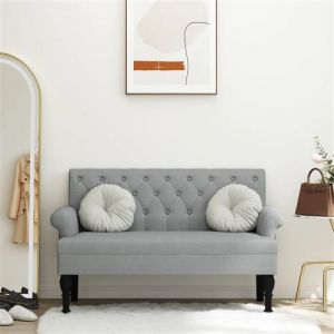 VidaXL Banc avec dossier gris clair 120x62x75,5 cm tissu Light grey