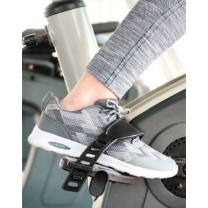 QWORK 2 Paires Sangles de Pédale Réglables en Caoutchouc pour Vélo Appartement, Vélo Stationnaire, Maison ou Gymnase