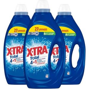 X.Tra Lessive Liquide Total - Lot de 3 - Propreté - Éclat - Fraîcheur - 81 Lavages