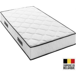 Matelas 90 x 190 cm - Hauteur 27 cm - 380 ressorts ensach&eacute;s - 7 zones - &Eacute;quilibr&eacute; - r&eacute;versible - fabriqu&eacute; en Belgique - DEKO DREAM