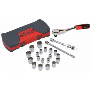 Image de Sam Outillage Coffret 23 outils cliquet, douilles de chantier 1/2" 75-SHC 23Z