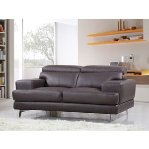 Habitat et Jardin Canapé cuir reconstitué/PVC - VENISE - 2 places - Marron