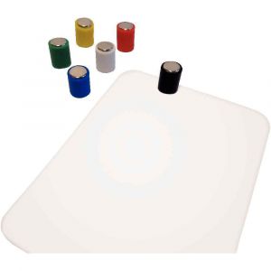 Safetool Lot de 12 aimants magnétiques cylindrique. Diamètre 6mmx10mm - 1 à 20 feuilles - assortis - Lot de 2