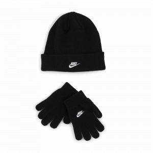 Nike Boys Club Beanie/glove Set Noir/blanc