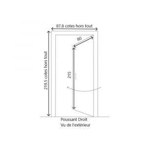 Porte d'entrée Bois vitrée, Agatha, H,215xl,80 p, droit Cote Tableau GD MENUISERIES