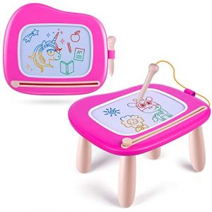 Smasiagon Jouet Bebe 1 an Filles,Ardoise Magique Grande avec Pieds,Tableau de Dessin Magnétique Effaçable,Cadeau d'anniversaire d