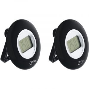 Otio Lot de 2 thermomètres intérieurs LCD - Noir