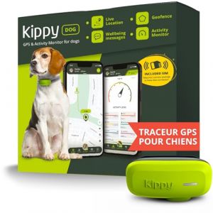 kippy Traceur GPS Dog - &Eacute;tanche Suivi dActivit&eacute; et Notifications - Couleur Verte
