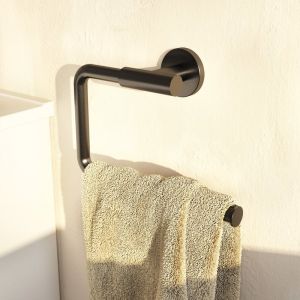 COSMIC Architect Sp Anneau porte-serviette de salle de bain barre de serviette pvd noir bross&eacute; murale seulement viss&eacute;
