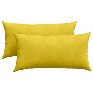 VidaXL Coussins De Canap&eacute; 2 Pcs Jaune 80 X 40 Cm