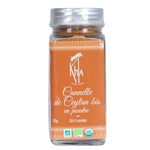 Khla - Cannelle de Ceylan - Biologique - en poudre - 50g - Pot