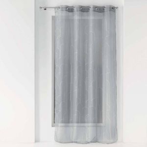 Homemaison Voilage imprimé graphique métallisé Gris/Argent 140 x 240 cm - Gris/Argent