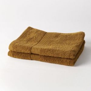Today Essential - Lot de 2 serviettes de toilette 50x90 cm 100% Coton coloris bronze