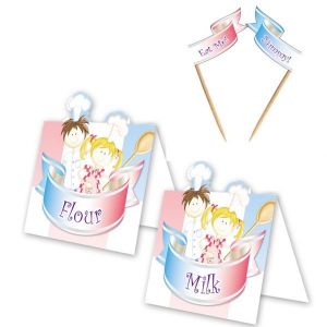 12 marque-places et 12 pics Petits Chefs