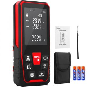 Koticidsin T&eacute;l&eacute;m&egrave;tre Laser,50m Metre Laser,Ecart 2mm,50 Donn&eacute;es, mesure de la Distance, Surface et du Vol e, Pythagore,Fonction Mue