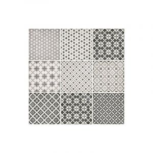 ART NOUVEAU - ALAMEDA GREY - Carrelage 20X20 cm aspect carreaux de ciment vieilli patchwork gris