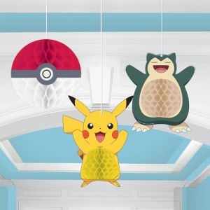 Amscan 3 Décorations Alvéolées Pokémon