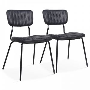 York Lot de 2 chaises en cuir synthétique