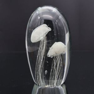 Signes Grimalt Presse-Papier Méduse en Verre Transparent 7cm - Cadeau Original Décoration Nautique de Bureau