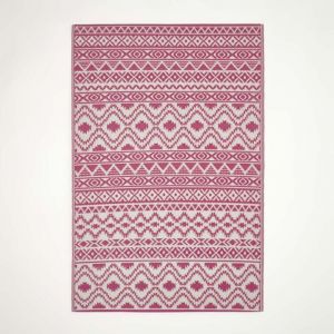 Homescapes - Tapis d'extérieur aztèque rose Tia 180 x 270 cm - Rose