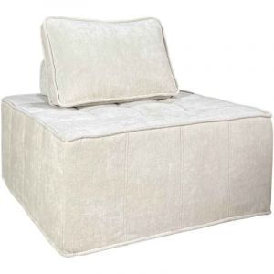 Oviala Fauteuil en tissu pour canapé modulable avec coussin ecru