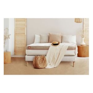 Ensemble sommier matelas LE COSY 160x200cm Mémoire de forme 7 zones de confort Ep 30cm + double sommiers Blanc