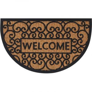 VidaXL Tapis De Porte Demi-Rond 45x75 Cm Caoutchouc Et Fibre De Coco