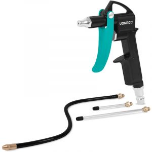 VONROC PRO Pistolet &agrave; air - Soufflette - 3 buses suppl&eacute;mentaires incluses - Convient aux compresseurs et &agrave; l'air comprim&eacute; - 10 bar - Raccord universel EURO/DIN 7.2mm