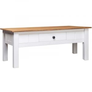 VidaXL Table basse Blanc 100x60x45 cm Pin massif Assortiment Panama