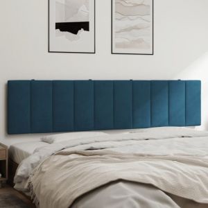 VidaXL Coussin de tête de lit bleu 200 cm velours