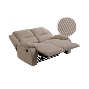 Image de Loungitude Canapé de relaxation 2 places en velours côtelé - Taupe