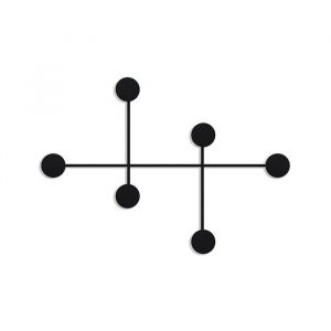 Calicosy Porte manteaux mural 6 pat&egrave;res en m&eacute;tal H60 cm - DAMA - Noir