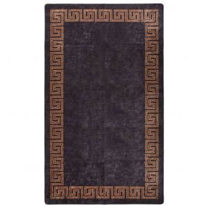 VidaXL Tapis lavable antid&eacute;rapant 190x300 cm Noir et dor&eacute;