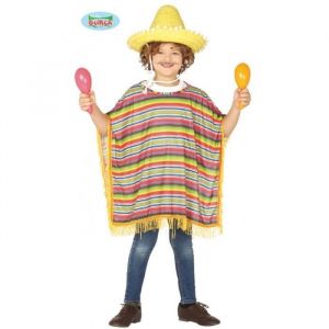 D&eacute;guisement poncho mexicain enfant - Taille 7 &agrave; 9 ans (125-135 cm)