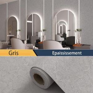 Ideko Papier Peint 3D effet Ciment Gris fond adh&eacute;sif auto collant &eacute;paississement 60CM x 2.8M en rouleau Style industriel 1.68m2