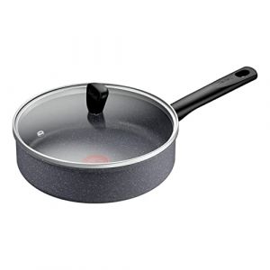 Tefal Sauteuse 24 cm + couvercle verre, Induction, Rev&ecirc;tement antiadh&eacute;sif, Fonction Thermo-Signal, Fabriqu&eacute; en France, Natural On G2803202