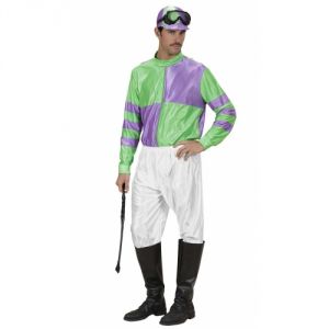Déguisement jockey vert et violet adulte
