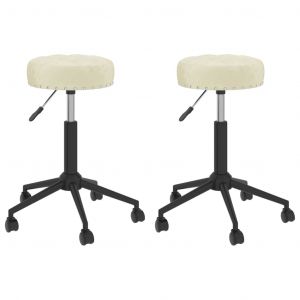 Image de VidaXL Chaises Pivotantes ¿¿ D?Ner 2 Pcs Cr¿¿Me Velours