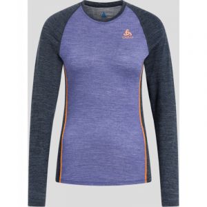 Odlo Natural Performance Wool 150 Crew Neck LS - Sous-vtement mrinos femme Folkstone Gray India Ink Melange S