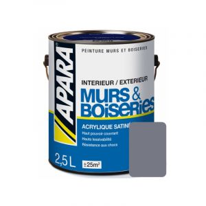 Peinture intérieure couleur, acrylique satinée 2.5 litres Anthracite