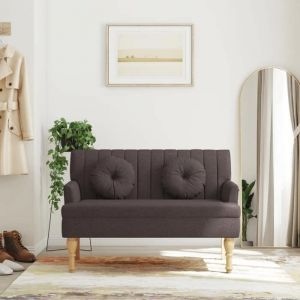 VidaXL Banc avec coussins marron foncé 113x64,5x75,5 cm tissu