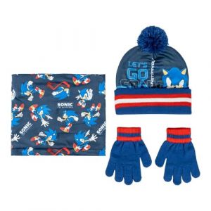 Ensemble d'accessoires d'hiver - CERDA - Sonic - Bonnet avec pompon - Snood - Gants assortis