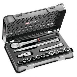 Facom Coffret douilles 1/2" 6 pans en pouces - 15 pi&egrave;ces SL.161-1P6U