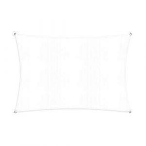 Lumaland voile d'ombrage cordes de fixation incluses, 100% HDPE avec le filtre UV de protection 3x4 blanc