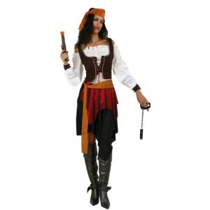 Déguisement pirate femme jupe et bustier (taille L)