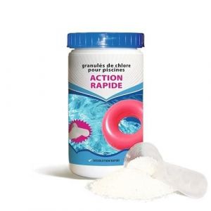 BSI Chlore action rapide ou chlore choc - Granulés - Dissolution rapide - Désinfection - Piscine - Eur-O-Tabs - 1kg