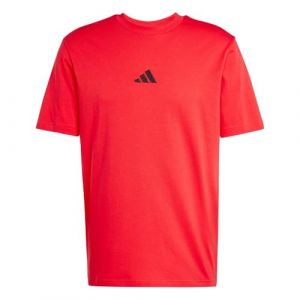 Adidas T-shirt Essentials Small Logo Single Jersey manches courtes rouge noir - M