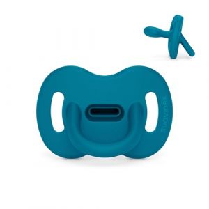 Suavinex Sucette Tout Silicone, pour B&eacute;b&eacute; 6/18 Mois, avec T&eacute;tine Sym&eacute;trique SX Pro, R&eacute;versible, Super Douce et Souple, Id&eacute;al pour Dormir, Respecte le D&eacute;veloppement Buccodentaire, Deep Ocean